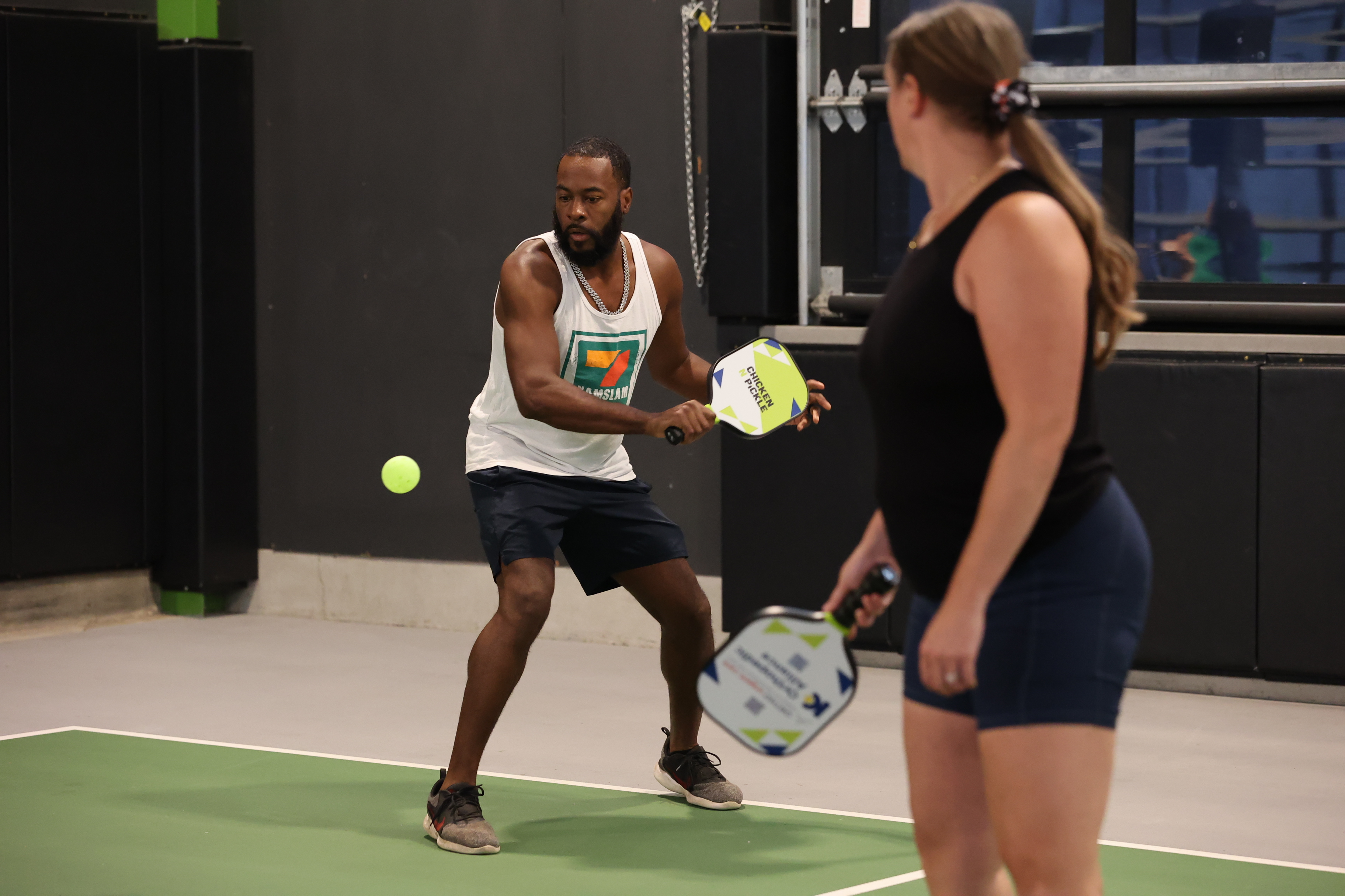 Playing pickleball