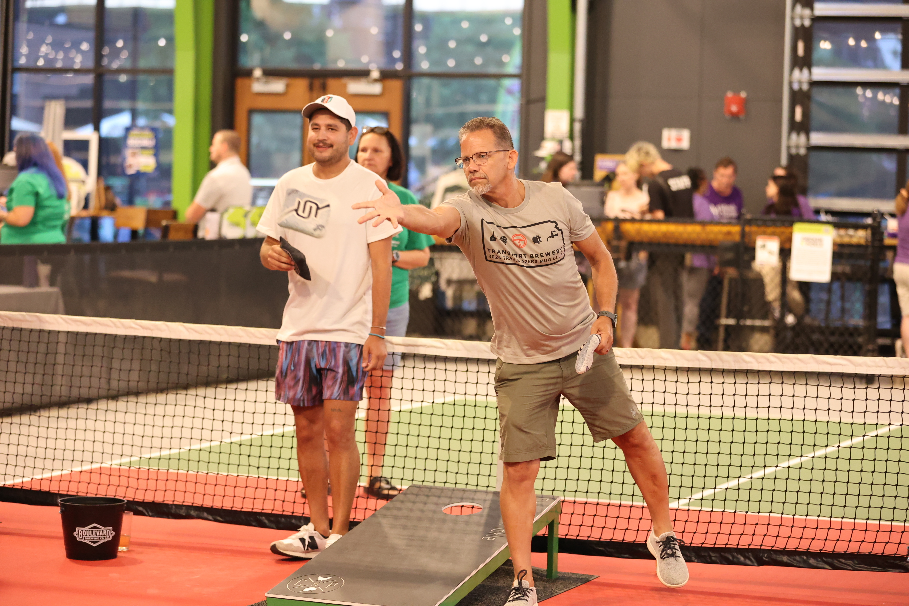 Playing cornhole